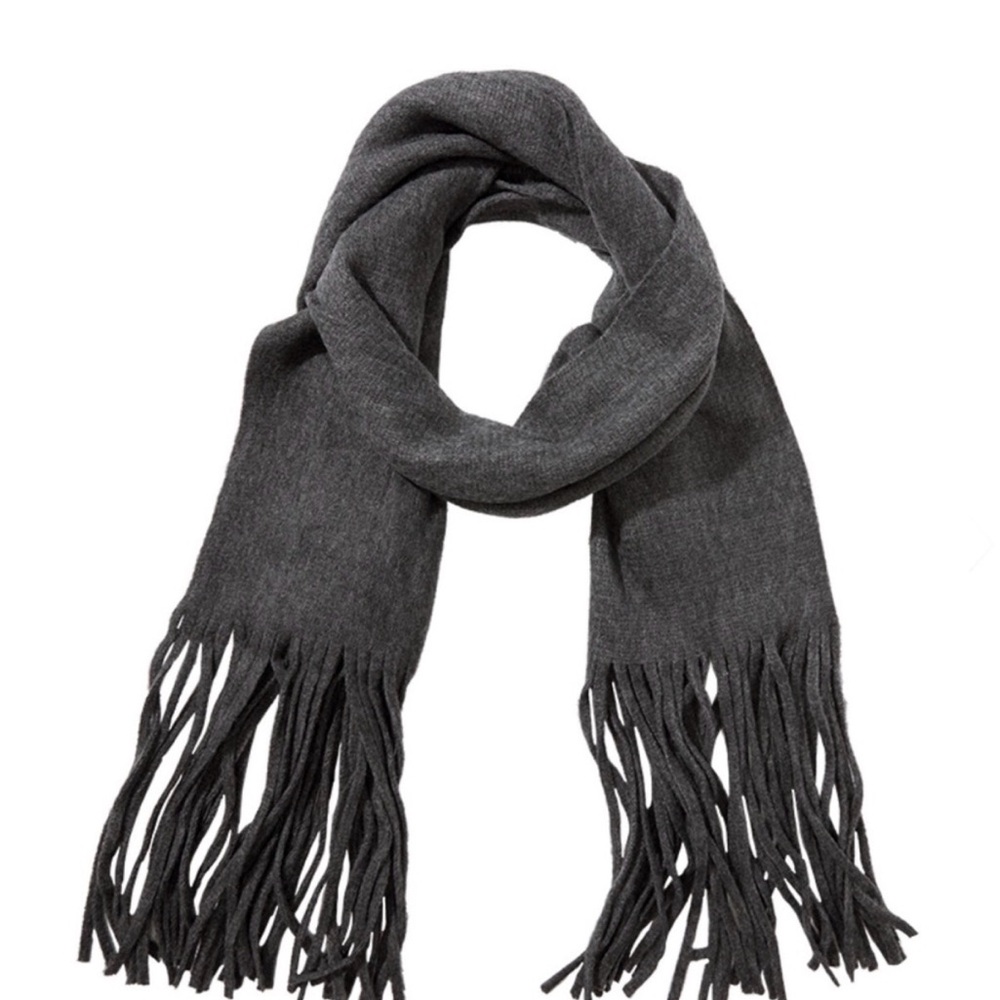 Lucky Brand Charcoal Fringe Scarf